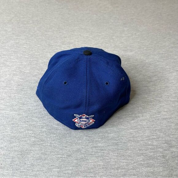 New York Mets  Royal Blue New Era Fitted Hat - Cut Brim - Picture 7 of 9